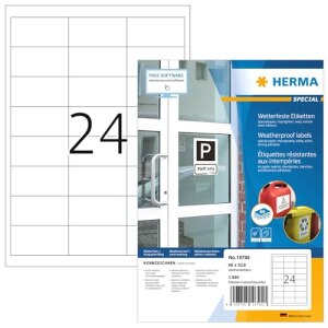 HERMA Wetterfeste Impraegn.Etik.A4 66x33.8 - A4 -...