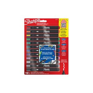 Sharpie Kreativmarker Rundspitze Acryl 12er schwarz/grau