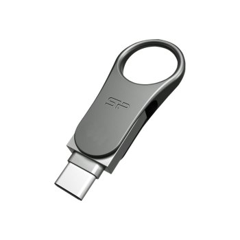 Silicon Power Mobile C80 - 16 GB - USB Type-A / USB Type-C - 3.2 Gen 1 (3.1 Gen 1) - Senza coperchio - 8 g - Titanio