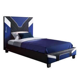 XRocker Gaming & Racing Einzelbett/blau/Kunstleder