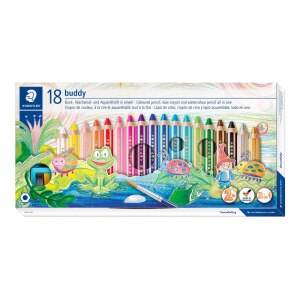 STAEDTLER buddy 3 in 1 Farbstift Wachs gemischte Farben...