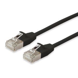 Equip Patchkabel Cat6A F/FTP 2xRJ45 nero Slim LSZH