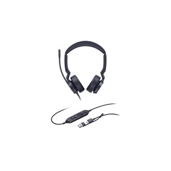 Yealink UH44 Dual Teams USB-C/A Auricolare Cablato A Padiglione Ufficio USB Type-C / USB Type-A Nero