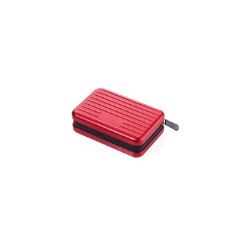Troika Kreditkartenetui ″KARTENKOFFER″ - 9 Taschen - Rot - Aluminium - Polyester - 9 Blätter - 20 Karten - 105 mm