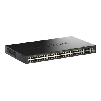 D-Link 52-Port Gigabit Stackable PoE+ Smart Managed Switch with 4 x 10G SFP+ Ports