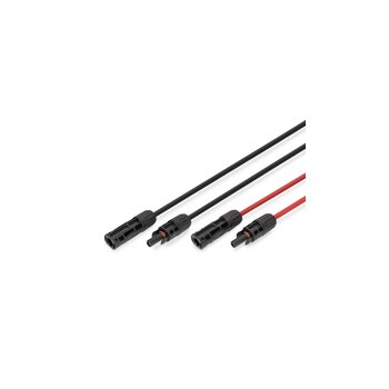 DIGITUS Solarkabel Verlängerung 3m, 6mm², MC4-Anschluss, PV-Kabel 1500V DC, UV-beständig & wetterfest, 2 Kabel, 1x Schwarz, 1x Rot