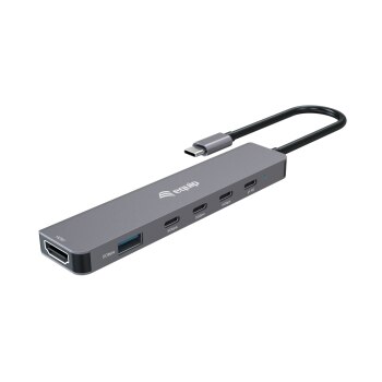 Equip USB-C to HDMI/4xUSB-C/USB-A Aluminum Adapter