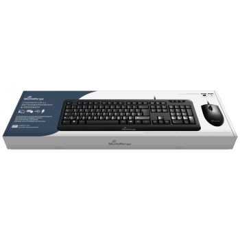 MEDIARANGE kabelgebundenes Tastatur- und optische Maus-Set QWERTY GR schwarz - Tastatur - Optisch
