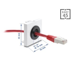 Delock Easy 45 - Einrastmodul - cable bushing, round,...