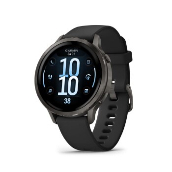 Garmin Venu 4 - 41 mm - Schiefer - intelligente Uhr mit Band - Silikon - schwarz - Handgelenkgröße: 110-175 mm - Anzeige 3.04 cm (1.2″)