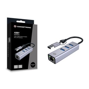 Conceptronic ABBY25G USB-C to Gigabit Network Adapter...