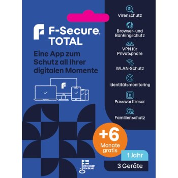 F-Secure Total Security inkl. VPN 3Geräte+6Mo gratis - Software - Firewall/Security