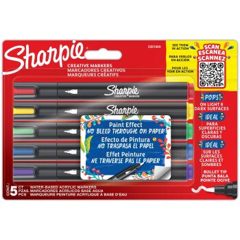Sharpie Kreativmarker Rundspitze Acryl 5er lila/blau/hellgrü