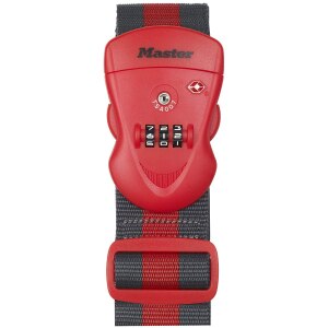 MASTER LOCK Gepäckgurt mit Zahlenschloss Rot,...