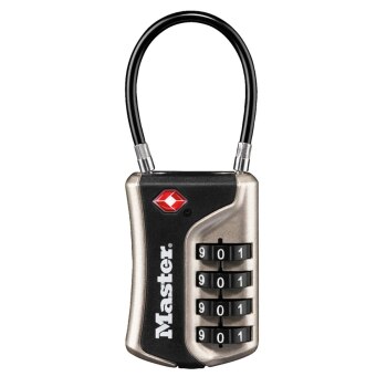 MASTER LOCK TSA Zahlenschloss  Nickel, 9,3x3,6x1,5 cm