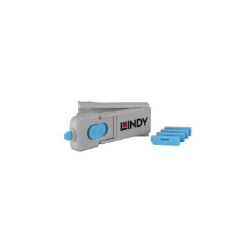 Lindy 40324 Schnittstellenblockierung Schnittstellenblockierung + Schlüssel DisplayPort Blau Acrylnitril-Butadien-Styrol