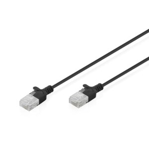 DIGITUS Patchkabel CAT 6 U-UTP Slim 1m Schwarz