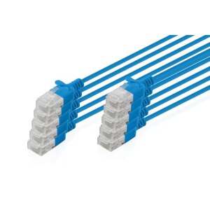 DIGITUS Patchkabel CAT 6 U-UTP Slim 0,3m Blau 10 Stück