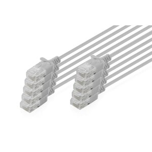 DIGITUS Patchkabel CAT 6 U-UTP Slim 2m Grau 10 Stück