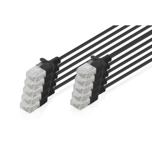 DIGITUS Patchkabel CAT 6 U-UTP Slim 2m Schwarz 10 Stück
