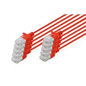 DIGITUS Patchkabel CAT 6 U-UTP Slim 2m Rot 10 Stück
