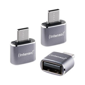 Intenso 3-pack USB Adapter USB-A -> USB-C C480C Aluminium