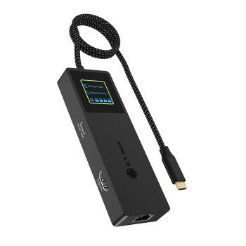 ICY BOX Spade Dock 4038, 7-in-1 DockingStation mit LCD-Display und 100 W PD