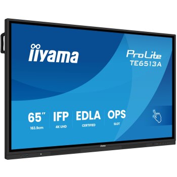 iiyama TE6513A-B3AG visualizzatore di messaggi Pannello piatto interattivo 163,8 cm (64.5″) LCD Wi-Fi 500 cd/m² 4K Ultra