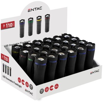 Entac Taschenlampe  Zoom Kunststoff (Thekendisplay 24 Stück)