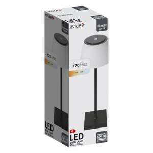 Avide LED Tischleuchte Schwarz USB 4W 3-stufige Lichtfarbe