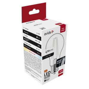 Avide LED Birne White Filament Globe 4.5W E27 WW 2700K