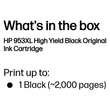 HP 953XL Schwarz Original Tintenpatrone mit hoher Reichweite