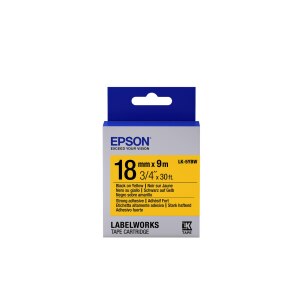 Epson Etikettenkassette LK-5YBW - Stark haftend - schwarz...