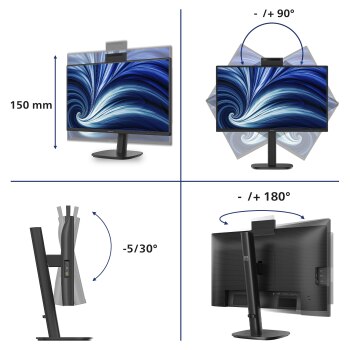 Philips 3000 series 24B2N3200JH/00 computer monitor 60.5 cm (23.8″) 1920 x 1080 pixels Full HD LCD Black