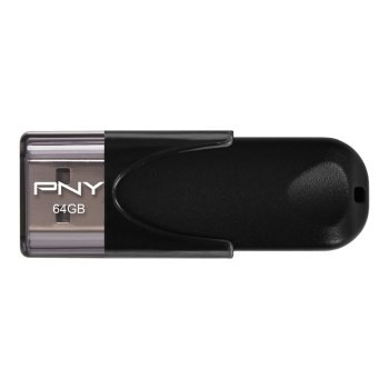 PNY Attaché 4 2.0 64GB - 64 GB - USB tipo A - 2.0 - 25 MB/s - Cuffia - Nero