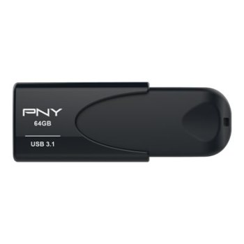 PNY Attaché 4 - 64 GB - USB tipo A - 3.2 Gen 1 (3.1 Gen 1) - 80 MB/s - Senza coperchio - Nero