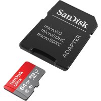 Adattatore SD per scheda di memoria MicroSDXC SanDisk Ultra da 64 GB con prestazioni dellapp A1 fino a 100 MB/s, classe 10, U1