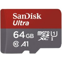 Adattatore SD per scheda di memoria MicroSDXC SanDisk Ultra da 64 GB con prestazioni dellapp A1 fino a 100 MB/s, classe 10, U1