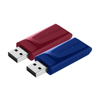 Slider Verbatim - Chiavetta USB - 2x32GB, Blu, Rosso