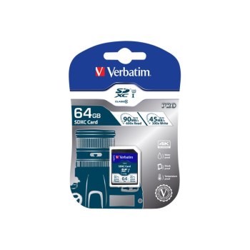 Verbatim Pro - 64 GB - SDXC - Classe 10 - UHS - 90 MB/s - 45 MB/s