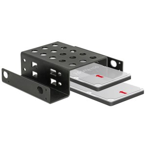 DeLOCK - Laufwerksschachtadapter - 5,25" bis 2 x 2,5" (13,3 cm bis 2 x 6,4 cm) - Schwarz