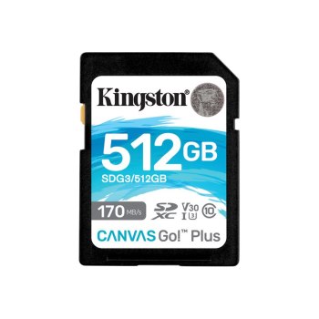 Kingston Canvas Go! Plus - 512 GB - SD - Classe 10 - UHS-I - 170 MB/s - 90 MB/s