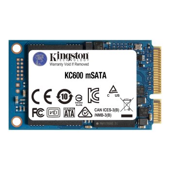 Kingston KC600 - SSD - encrypted - 256 GB - internal - mSATA - SATA 6Gb/s - 256-bit AES - TCG Opal Encryption, Self-Encrypting Drive (SED)