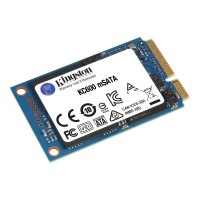 Kingston KC600 - SSD - encrypted - 256 GB - internal - mSATA - SATA 6Gb/s - 256-bit AES - TCG Opal Encryption, Self-Encrypting Drive (SED)