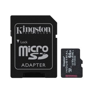 Kingston 64GB Industrial microSDHC C10 A1 pSLC Card+...