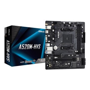 ASRock A520M-HVS - Motherboard - micro ATX - Socket AM4 - AMD A520 Chipsatz - USB 3.2 Gen 1 - Gigabit LAN - Onboard-Grafik (CPU erforderlich)