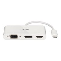 D-Link DUB-V310 - Adapter - 24 pin USB-C male to HD-15 (VGA), HDMI, DisplayPort female