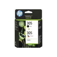 HP 305 2-Pack Tri-color/Black Original Ink Cartridge - Resa standard - 120 pagine - 100 pagine - 2 pz - Doppia confezione