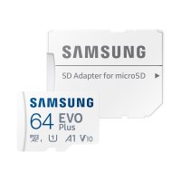 Samsung EVO Plus MB-MC64KA - Flash-Speicherkarte (microSDXC-an-SD-Adapter inbegriffen)