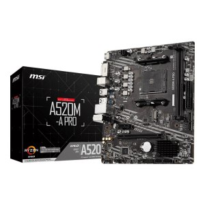 MSI A520M-A PRO - Motherboard - micro ATX - Socket AM4 - AMD A520 Chipsatz - USB 3.2 Gen 1 - Gigabit LAN - Onboard-Grafik (CPU erforderlich)